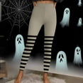 thumbnail image 4 of Elvqul Womens Plus Size Leggings Halloween Athletic Pants Khaki Winter Stretch Leggings Pants for Ladies Striped, 4 of 9