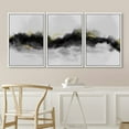 thumbnail image 3 of IDEA4WALL Framed Canvas Print Wall Art Set Black & White Watercolor Paint Strokes Abstract Shapes Modern Art Decorative Landscape Rustic for Living Room, Bedroom, Office - 24"x36"x3 White, 3 of 5