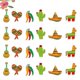 thumbnail image 1 of KAIYANG 48 piezas de adornos para tartas con temática de México, palillos para cupcakes, decoración interesante para tartas, adornos de postres para fiestas en casa, 1 of 1