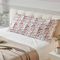 thumbnail image 4 of Red Grey Botanical Body Pillow Covers 20"x54", Spring Floral Summer Farmhouse Soft Brushed Microfiber Breathable Throw Pillow Covers, Pillowcase with Zipper for Couch Sofa Bedroom Living Room, 4 of 9