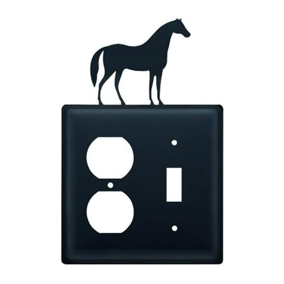 Horse Outlet and Switch Cover - Black