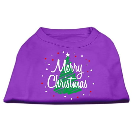 Christmas Screenprinted Dog Shirt, "Scribble Merry Christmas"