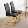 thumbnail image 5 of 6Pcs 4Pcs 2Pcs/Set Modern Dining Chairs with Faux Leather Padded Seat Dining Living Room Chairs Upholstered Chair with gold Metal Legs Design for Kitchen, Living, Bedroom, Dining Room Side Chairs, 5 of 18