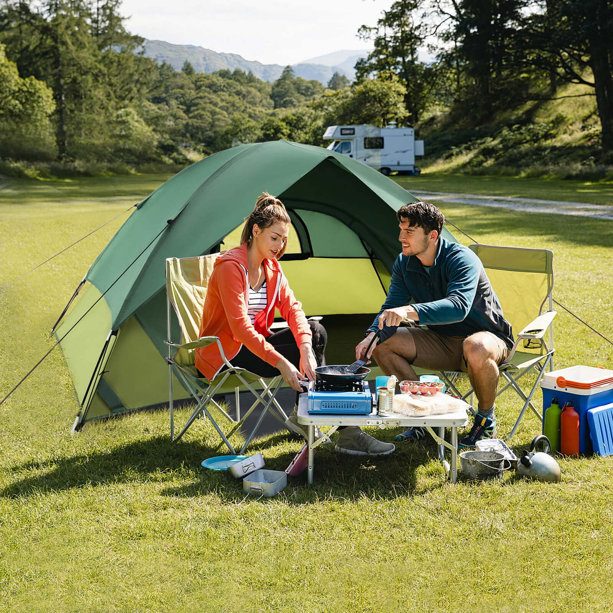 Costway 2-Person Lightweight Outdoor Tent with Removable Rain Fly Carrying Bag