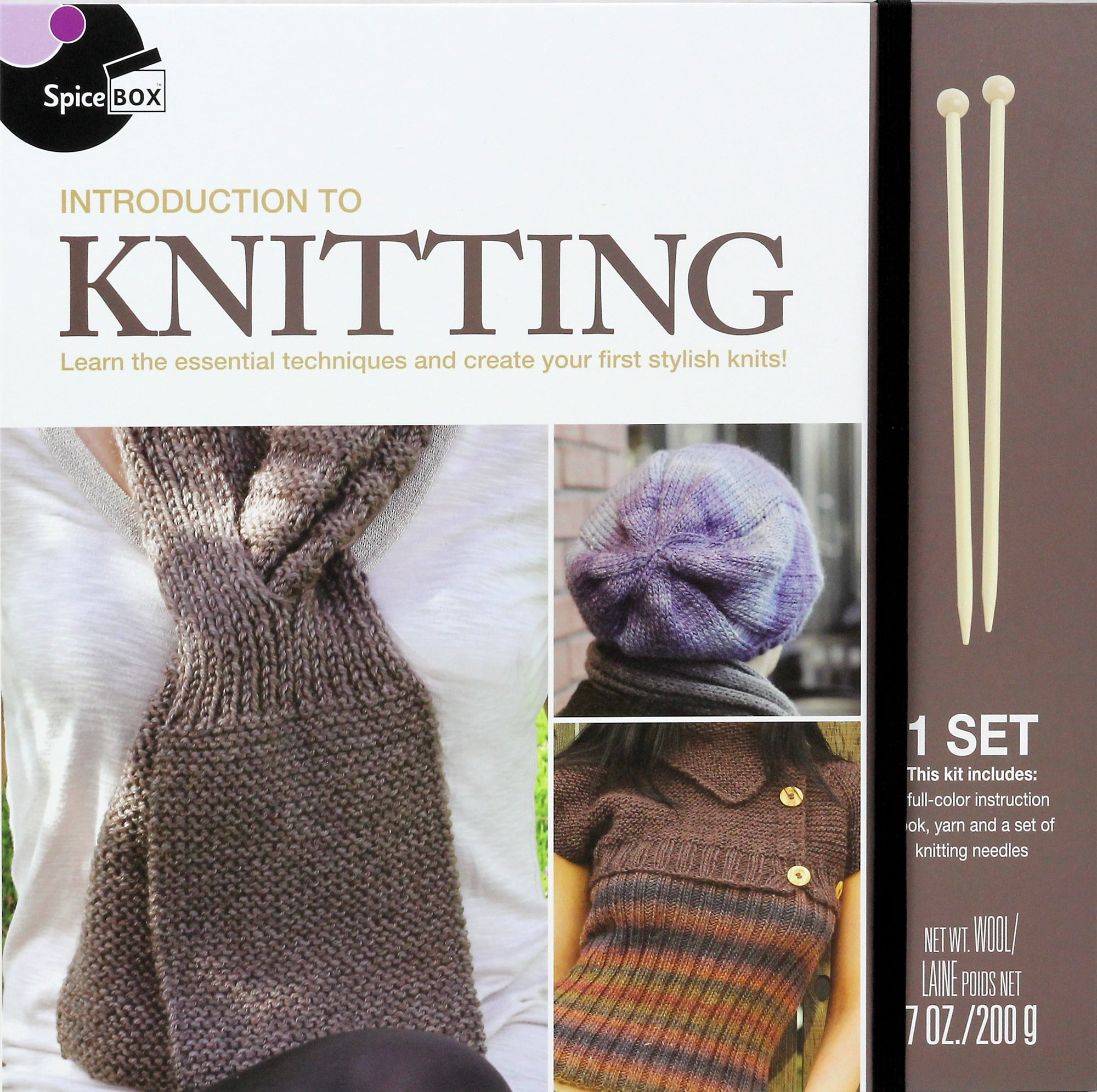 SpiceBox Adult Art Craft & Hobby Kits Introduction To Knitting