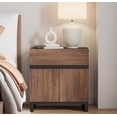 thumbnail image 2 of WAMPAT Nightstand with 1 Drawer & 1 Storage Cabinet, Modern Bedside Table with 2 Open Door for Bedroom, Wood Rustic Side End Table for Living Room, Oak, 2 of 8