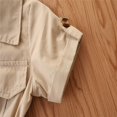 thumbnail image 6 of FAOWME Summer Girl Short Sleeve Stylish Cargo Jumpsuit Onesie Khaki 3-4 Years, 6 of 8