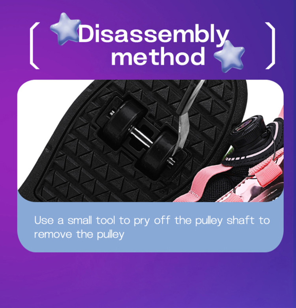 OnyxTrek LED Roller Skate Shoes for Kids Boys Girls Light Up Roller Sneakers with Detachable Wheels Rechargeable Flashing Wheeled Shoes