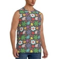 thumbnail image 2 of Xecao Daisies Flowers Print Men's Tank Top: Sleek Sleeveless Tee for Casual Sports and Beach Occasions-X-Large, 2 of 7