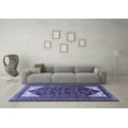 thumbnail image 3 of Ahgly Company Machine Washable Indoor Rectangle Persian Blue Traditional Area Rugs, 7' x 10', 3 of 4