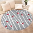 thumbnail image 4 of Gray Christmas Cardinal Bird Pattern Round Blanket,Comfortable Soft Flannel Throw Blanket,All Season,Warm Lightweight Blankets for Sofa Bed Couch Living Room Chair 47"x47", 4 of 5