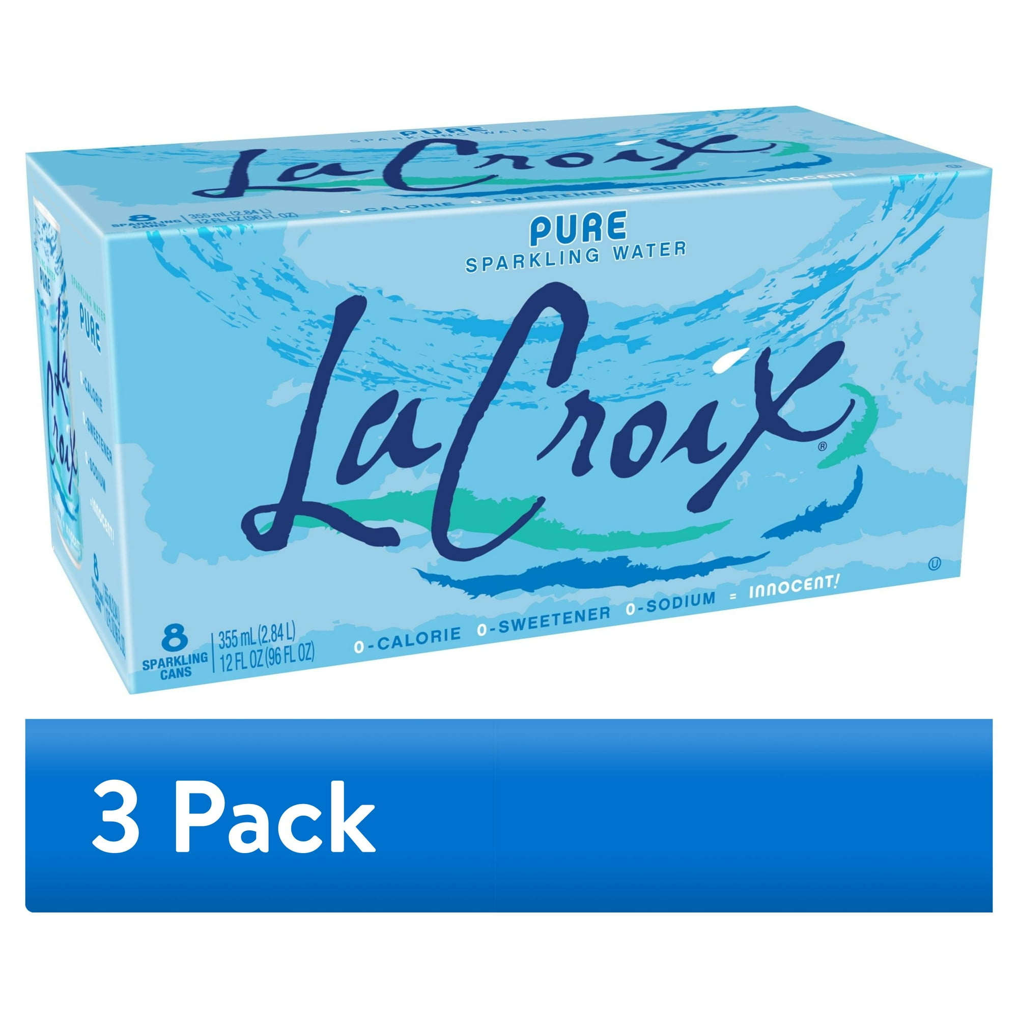(3 pack) Sprkilng Water Can Pure 8/12 FO