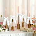 thumbnail image 4 of AuroraX 6 Pcs Valentine'S Day Double Layer Ribbon Bows White Romantic Silk Taper Candle Holder Accents Decor for Wedding and Dinner Centerpieces, 4 of 6
