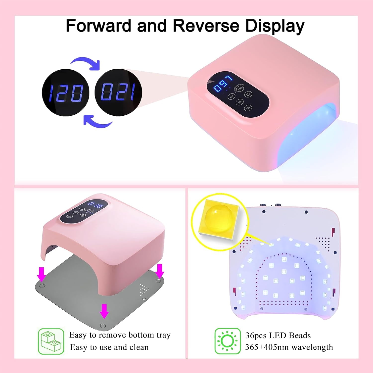 72W Cordless Led Nail Lamp, Rechargeable Nail Dryer, Portable Gel UV Led Nail Light with 4 Timer Setting Sensor, Professional Wireless Gel Nail Lights Nail Art Manicure Tools for Home and Salon