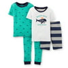 Carters Baby Clothing Outfit Boys 4-Piece Snug Fit Cotton PJs Whale Tour Teal