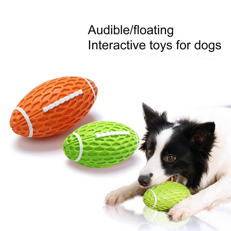 2Pcs Pet Chew Toy Relieve Boredom Soft Rugby Shape Pet Puppy Dog Teeth  Grinding Toy Pet Supplies 