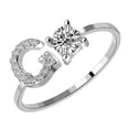 thumbnail image 2 of Qarigey Anillo abierto con letra mayúscula, anillos de compromiso con estilo reutilizables portátiles, compras, maquillaje decorativo, joyería, Type3 NO3 Qarigey AP0276-07, 2 of 5