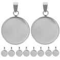 thumbnail image 1 of Silver Stainless Steel Round Pendant Trays 20Pcs 18mm, 1 of 3