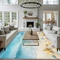 thumbnail image 3 of 6x9 Area Rugs for Living Room, Blue Waves Non Slip Area Rugs for Kitchen Bedroom Entryway, Summer Beach Starfish Washable Carpet Runner Rug Floor Mats for Bedroom Home Decor Coastal Nautical Ocean, 3 of 9