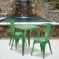thumbnail image 2 of Flash Furniture Owen Commercial Grade 23.75" Square Green Metal Indoor-Outdoor Table Set with 2 Stack Chairs, 2 of 5