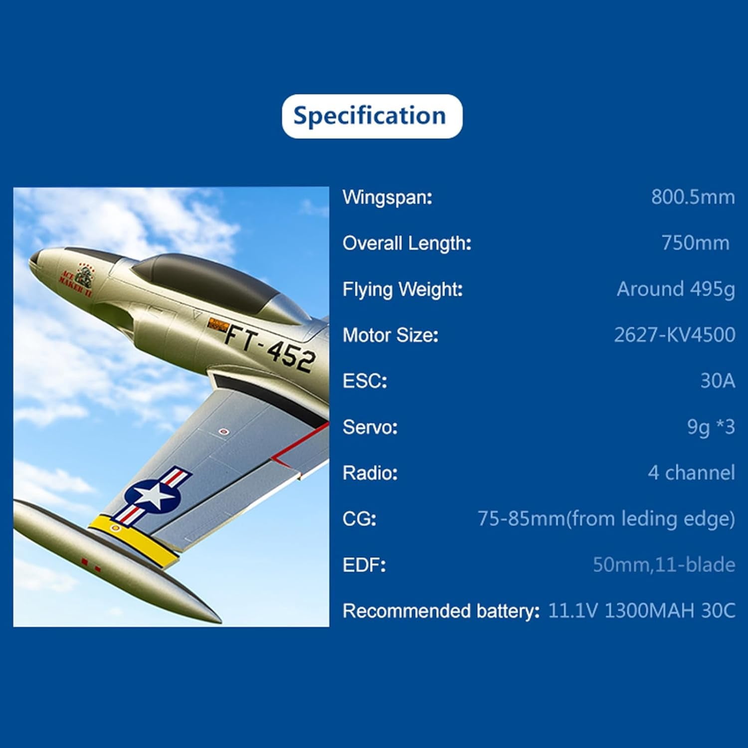 Arrows T-33 50mm EDF PNP with Vector Flight Stabilization System