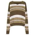 thumbnail image 3 of HAiming Sweaters for Women Trendy Color Block V Neck Long Sleeve Pullover Knitted Tops Plus Size Casual Loose Blouse, 3 of 4