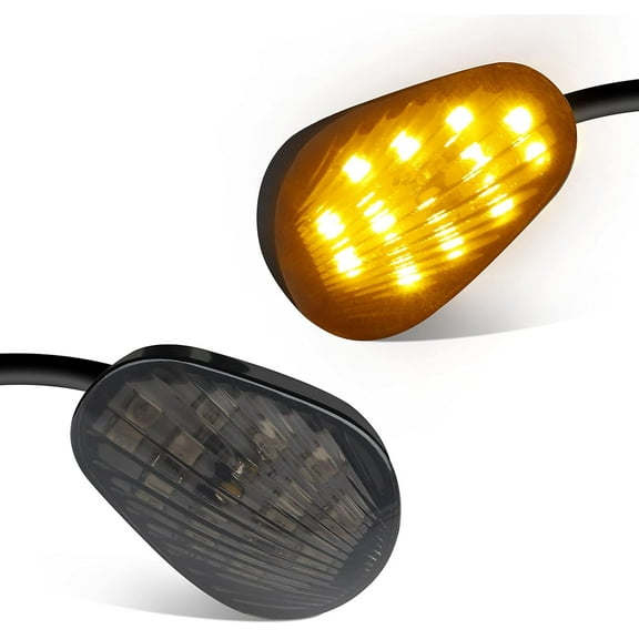 Flush Mount Motorcycle Turn Signals Smoked Lens led Blinkers Compatible with Yamaha YZF R1 R3 R6 R6S FJ 09 FZ MT 07 09, Amber