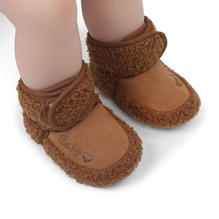 Baby Boys Girls Soft Plush Snow Boots Warm Cotton First Walkers Shoes