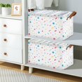 thumbnail image 2 of Yayeee Foldable Storage Basket for Shelves with Handles Waterproof Cloth Bins, White Retro Pattern, 2 of 7