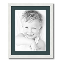 ArtToFrames 16x20 Matted Picture Frame with 12x16 Single Mat Photo Opening Framed in 1.25 Satin White Frame and 2 Evergreen Mat (FWM-3966-16x20)