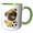 Green/White, variant on 3drose, Funny Cute Pug Puppy Dog Playing Soccer or Football Cartoon, 11oz Magic Transforming Mug