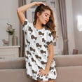 thumbnail image 3 of Fuzoiu Dachshund Dog Print Women Nightgowns, Soft Comfy Lightweight Short Sleeves Sleepwear,Crew Neck Loungewear, 3 of 6