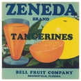 thumbnail image 2 of Anonymous 12x12 Gold Ornate Wood Frame and Double Matted Museum Art Print Titled - Zeneda Brand Tangerines Label (1930-1950), 2 of 4