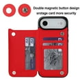thumbnail image 4 of Case Compatible with iPhone Air, Stylish Card Slots Kickstand PU Leather Back Case Magnetic Closure RFID Blocking Drop Protective Shockproof Cover for iPhone Air, Red, 4 of 8