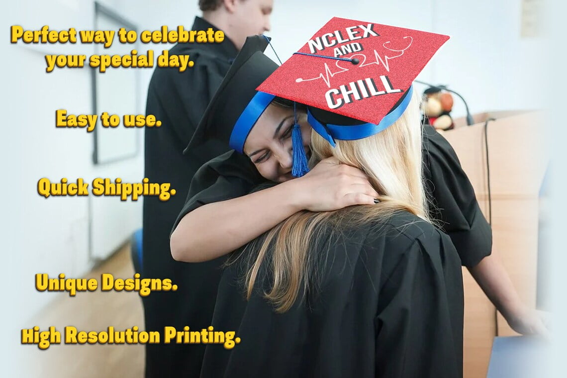 NCLEX and Chill, Graduation Cap Topper Decoration, Graduation Gift