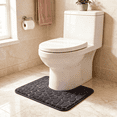 thumbnail image 5 of Bathroom Rugs Sets 2 Piece , Minimalist, Non Slip Washable Bath Mat and U-Shaped Toilet Rug (Black), 5 of 7