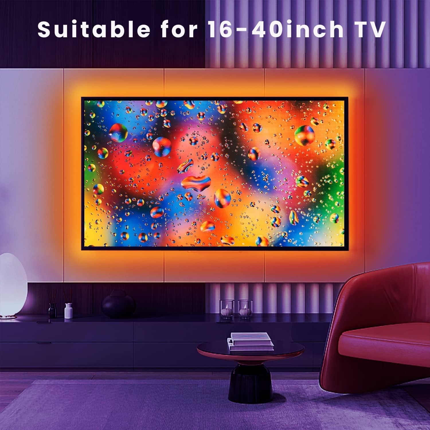 5V USB Led Strip Light  Music Sync RGB Multicolor Background Lighting for TV PC Laptop Bias Lighting Gaming Room TV Backlight Bluetooth App and Remote Controlled (20Meter/66f)