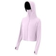 thumbnail image 4 of Ropa de Verano Para Mujer! QATAINLAV Kids Athletic Hoodie Dry Fit Sun Protection Hiking Jacket Lightweight Quick Dry Long Sleeve Zip up Sun Shirts Pink L, 4 of 6