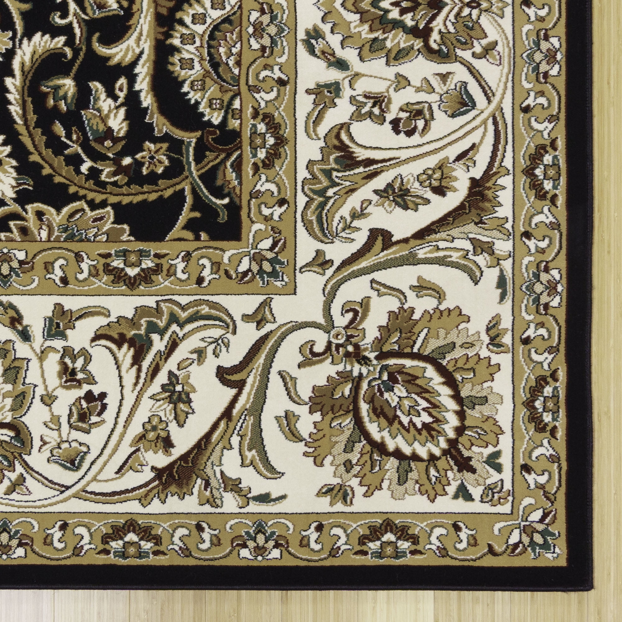 Gertmenian Majestic Croft Traditional Floral Black Indoor Area Rug, 5x8