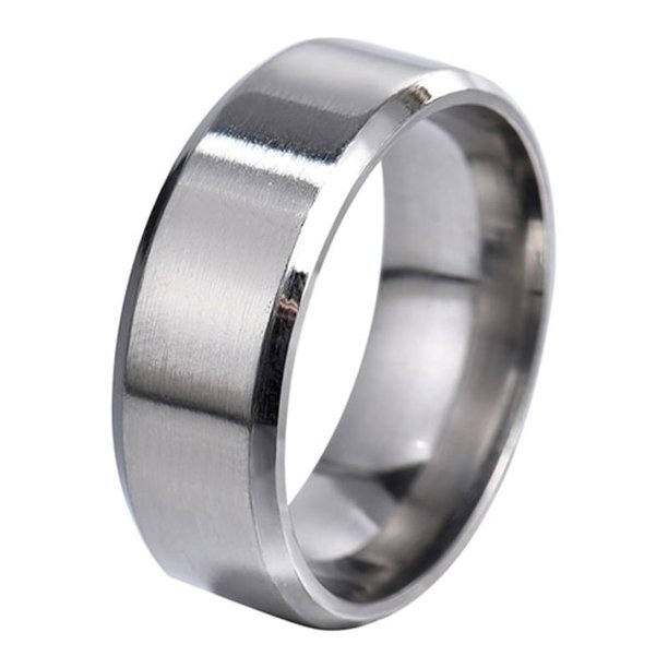Anillos de titanio lisos de diseño Simple de acero inoxidable mate de 8mm, anillos plateados en tono dorado, anillos negros y azules, regalo de joyería para hombres y mujeres Tan Jianjun unisex