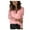 Pink, variant on Giftesty Womens Plus Size Large Size Women Lace Solid Splicing Long Sleeve Slim Blouse V-Neck Tops Shirt