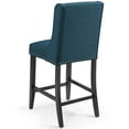 thumbnail image 4 of Counter Stool Chair, Fabric, Wood, Navy Blue, Modern Contemporary Urban Design, Bar Pub Cafe Bistro Hotel Restaurant Hospitality, 4 of 7