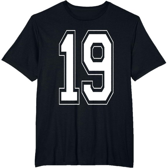 t-shirt Number 19 Birthday Gift Sports Player Team Numbered Jersey T-Shirt mens,black,women,funny,journey,Crew Neck, Short Sleeve,printing
