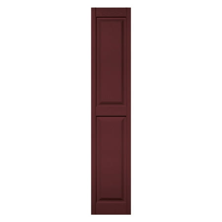 Builders Edge 12W in. Raised Panel Vinyl Shutters