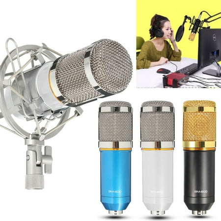 BM-800 Pro Condenser Microphone Studio Kit Studio Recording Microphone with Shock Mount Holder, Audio Cable, BOP cover (Best Wood For Recording Studio)