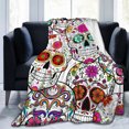 thumbnail image 1 of Colcha suave Franela cálida Decoración Mantas Calavera Cabeza Impreso Manta Tmvgtek Para estrenar, 1 of 5
