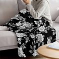 thumbnail image 3 of Black Rose Blanket Soft Cozy Warm Throw Blanket for Couch, Plush Fuzzy Flannel Fleece Blankets for Sofa, Vintage Pastoral Botanical Floral Leaves Vines Bed Blankets Lightweight Gifts for Men, 40"x60", 3 of 9