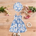 thumbnail image 4 of Mifsaly 2 Piece Dress Sets for Toddler Girls Cute Heart Print Smocked Sleeveless Sundress and Bucket Hat Cute Summer Beach Vacation Casual Matching Outfits, 4 of 9