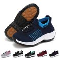 thumbnail image 2 of Daznico Women's Breathable Knit Sneakers - Lightweight Platform Shoes with Non- Sole for Walking, Yoga & Gym,Color:Blue,Size:8.5, 2 of 9