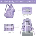 thumbnail image 6 of Business Travel Backpack Fits 17 Inch Laptop for Personal Item Bag 18x14x8 Clamshell Opening Carry on Laptop Backpack for Men with Wet Pocket, Purple, 6 of 13